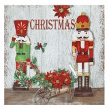 Platou Decorativ de Crăciun, Imprimat Spargătorul de Nuci, Plastic, Gri/Roșu, 30x30cm, Oem