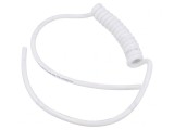Cablu spiralat neecranat PUR alb 300V 0,1m-0,4m