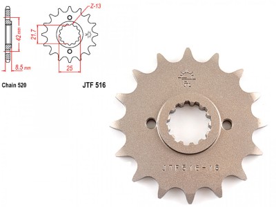 Pinion transmisie fata 520/16T, JTF516 foto