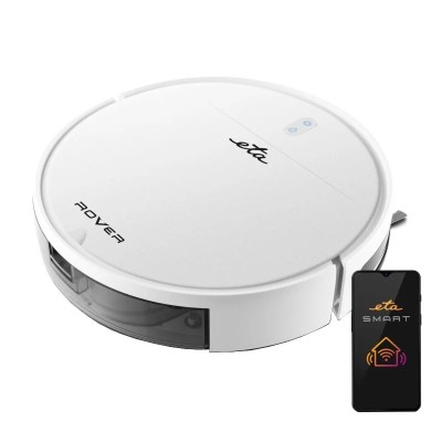 Robot aspirator si mop ETA Rover 1248 90000, Li-Ion 14.4 V/ 2600 mAh, telecomanda, tehnologie SMART, alb foto