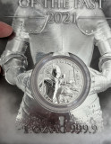 Moneda colecție proof lux argint lingou 999.9 Knights 2021 certificat, Europa