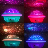 Proiector Rotativ Luna Stele Copii, Lumina de Veghe, Multicolor, USB, Petrecere, Craciun, Albastru, Roz, Mov, Turquoise