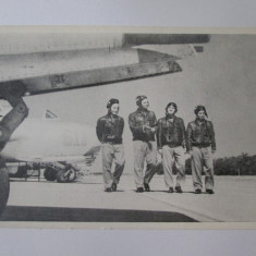 Carte postala necirculata:piloți si avioane militare de vanatoare R.P.R. anii 50
