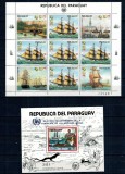 Paraguay 1985 - Vapoare, Anul International al Tineretului, minicoala si colita neuzata