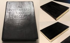 1935 CARTE VECHE de BUCATE 1000 de Retete Noi ale Gurmandului 225 pag Bucatarie Lb Maghiara Legatura Intergral Piele AZ &Iacute;NYESMESTER EZER UJ RECEPTJEB