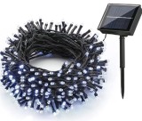 Instalatie de Craciun, tip perdea cu lumina led albastru, cu incarcare solara, 240 leduri, 5X1M, 6044B, Gimihome