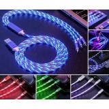 Cumpara ieftin Cablu Luminos Incarcare Rapida 3 in 1 USB-C Micro USB Lightning 1.2M Transfer Date