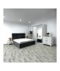 Dormitor Complet Gri VEN09: Pat 160x200cm, Sifonier 150cm, Noptiere, Comoda - Transport Gratuit