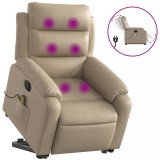 Cumpara ieftin Fotoliu electric masaj rabatabil cu ridicare, cappuccino