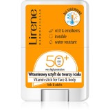 Lirene Vitamin Stick For Face&amp;Body Tratament local pentru protectie solara pentru fata si corp SPF 50 15 g