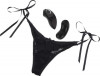 Bikini Vibrator Little Black Thong, Lenjerie Sexy cu Telecomanda, 10 Functii, Reglabil, Marime Universala