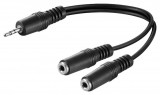 Cablu audio 0,2m 3.5 mm stereo tata &gt; 2 x 3.5 mm stereo mama