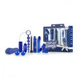 Set 9 Piese Jucarii Sexuale Touch &#039;n Feel Albastru: Masturbator, Bile Kegel, Vibrator, Margele Anale, Dop Anal, Inel Penis - Baterii Incluse
