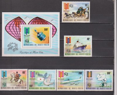 REP. HAUTE-VOLTA 1974 U.P.U MI:517-522+BL. 26 MNH foto