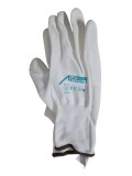 Set 10 perechi manusi de lucru Ace, latex/poliester, alb, marimea 11/2XL