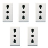 Priza simpla Gewiss System GW20203, incastrata, modulara - 1, contact de protectie, alba - 5 buc