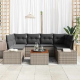 VidaXL Set canapea grădină 7 pcs Gri 55 x 55 x 37 cm