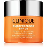 Clinique Superdefense&trade; SPF 25 Fatigue + 1st Signs Of Age Multi-Correcting Cream Crema impotriva primelor semne de imbatranire ten uscat si mixt SPF 25