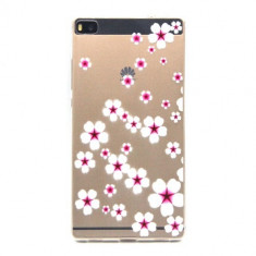 Husa Huawei P8 - Ultra Slim Gel TPU Red Flower foto