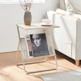 Masa laterala cu suport pentru reviste J&auml;ller 48x40x30 cm bej