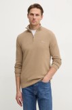 Gant pulover de bumbac culoarea bej, light