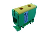 Clema terminala conexiune 1 pol verde galben Cu-Al 2x50mm &sup2;, , , , , , , montare pe sina DIN 35mm 145A (Al) 160A ( Cu)