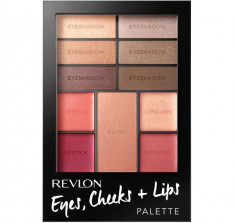 Paleta Completa Pentru Machiaj Revlon Eyes Cheeks + Lips 100 Romantic Nudes 12 gr foto