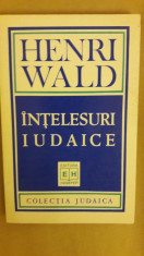 HENRI WALD - INTELESURI IUDAICE (HASEFER, 1995, 188 p.) foto