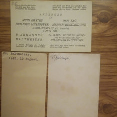 1937, 1942 Lot 3 doc Pr. Johannes Baltheiser, romano catolic, o semnatura