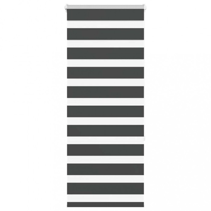 Jaluzea tip zebra neagră lățime țesătură 55,9 cm poliester
