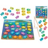 Joc puzzel de pescuit din lemn MONTESSORI, magnetic, Oem