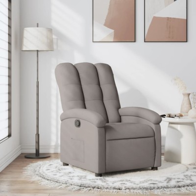 vidaXL Fotoliu rabatabil, gri taupe, material textil foto