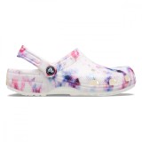 Saboti Crocs Classic Tie-Dye Graphic Clog Alb - Garnet/Multi