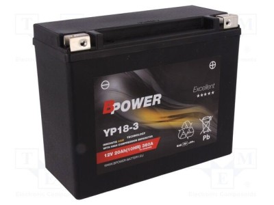 Acumul: plumb-acid 12V 20Ah AGM 205x90x162mm 360A 7,7kg foto