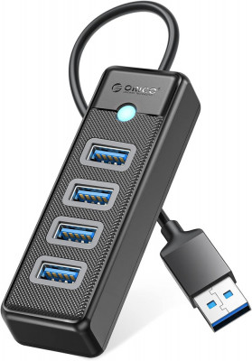 ORICO 4-Port USB HUB 3.0, USB Splitter pentru laptop cu cablu de 0.49ft, Multi U foto