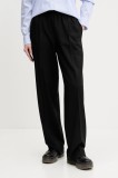 HUGO pantaloni culoarea negru, lat, high waist, 50545295