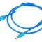 Cablu USB 2.0 A la C, 1m, albastru, mufă aurită