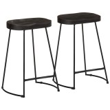 Cumpara ieftin Scaune de bar 2 buc Negru 45x40x62 cm lemn masiv de mango