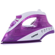 Fier de calcat Albatros Jasmine, 1800 W, Talpă ceramică, Rezervor 0.17 L, Funcţie de auto-curăţare, Funcţie anticalcar, Alb/Violet