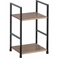 Raft pardoseala fier negru mdf maro 29 x 23,5 x 48 cm