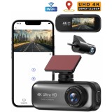 Camera de bord DVR V26a QOVU&reg; 4K Fata 2K Interior/Spate, WiFi &amp; Aplicatie dedicata, Camp vizual ultra-larg de 170&deg;, Senzor coliziune, Unghi ultra larg
