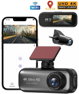 Camera de bord DVR V26a QOVU&amp;reg; 4K Fata 2K Interior/Spate, WiFi &amp;amp; Aplicatie dedicata, Camp vizual ultra-larg de 170&amp;deg;, Senzor coliziune, Unghi ultra larg foto