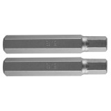 Set 2 biti HEX 12x75 mm din otel S2 pentru insurubare precisa