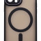 Husa tip MagSafe, Camera Protection Matte Silicon pentru iPhone 11 Pro Max Negru