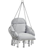 SONGMICS Scaun suspendat tip hamac cu perna groasa, stil scandinav, cadru metalic, 120 kg, gri deschis Household NewTrend