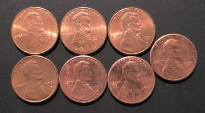 1 cent SUA - USA 1981 - 2016