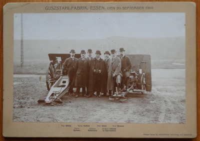 Foto pe carton , General Grigore Crainicianu la fabrica de armament Krupp , 1909 foto