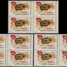2000 Romania - Insecte (supratipar floare de mustar), LP 1516 blocuri de 4 MNH