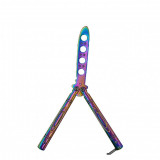 Cutit fluture Butterfly, Balisong 21.50 cm, fade, fara tais, de antrenament, model oval