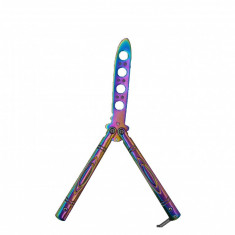 Cutit fluture Butterfly, Balisong 21.50 cm, fade, fara tais, de antrenament, model oval